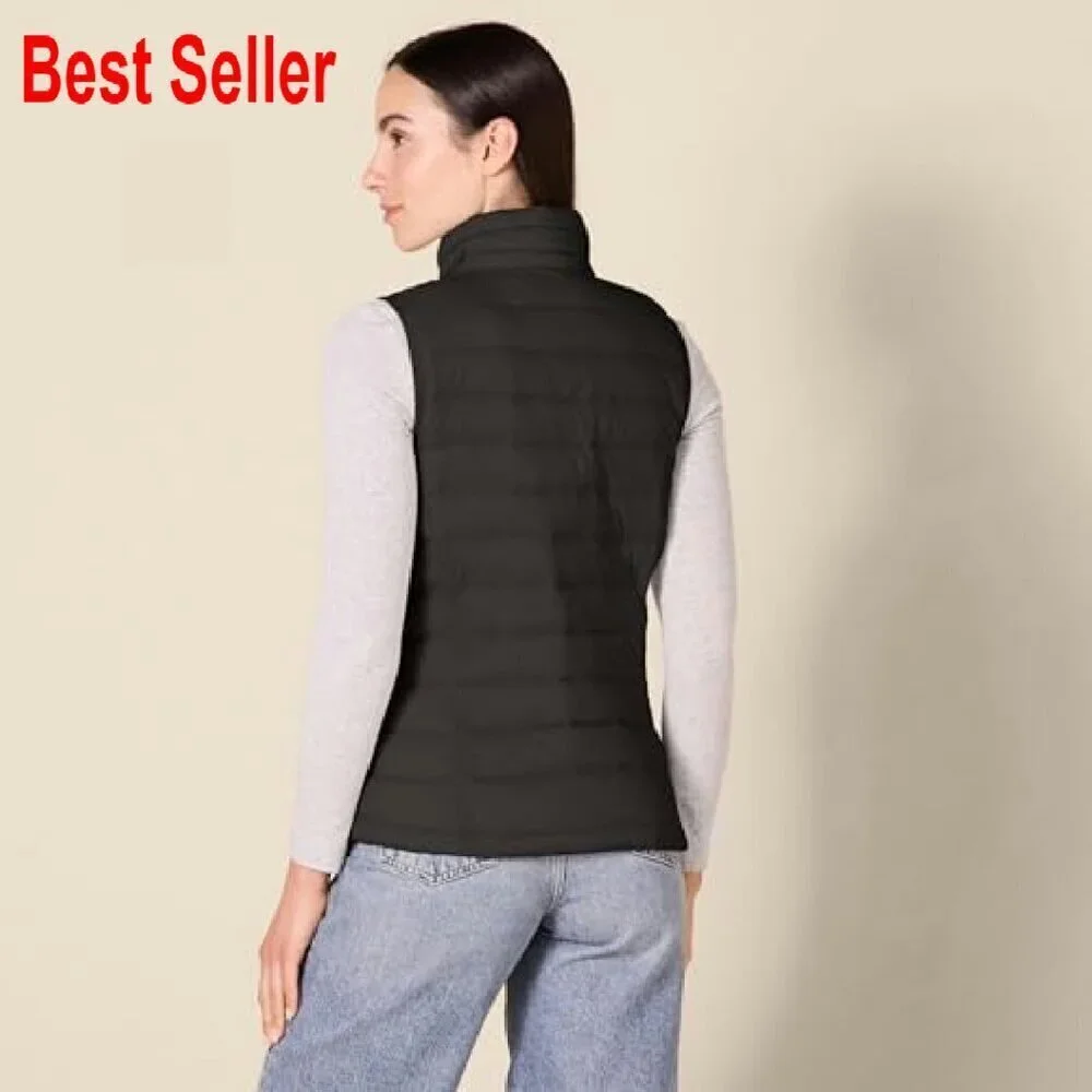 Lightweight Packable Puffer Vest Water-Resistant Quilted Classic Fit Chic